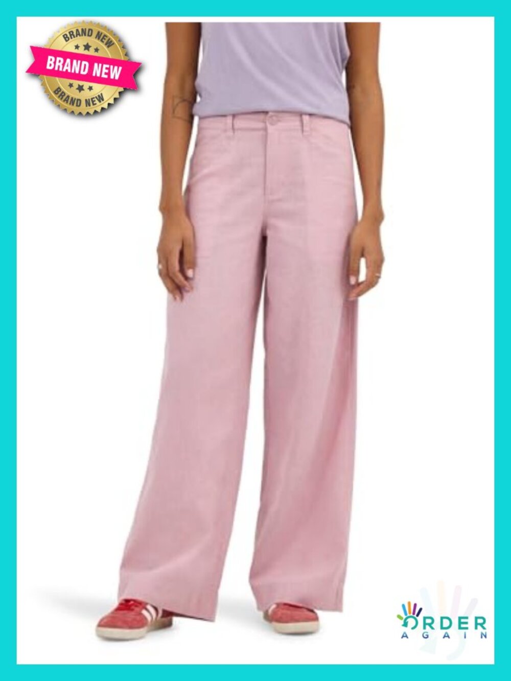 High Rise Loose Fit Drapey Trouser Pants Linen Blend